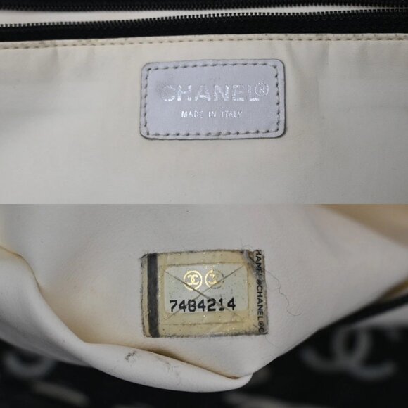 CHANEL Logo By Sea Shoulder Tote Bag Canvas Leather Black Made In Italy 73KB178 - Picture 14 of 16